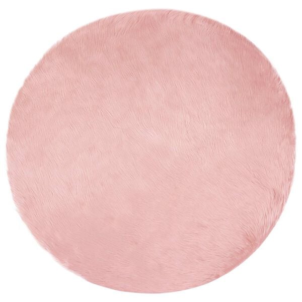vidaXL Faux Skinnmatte Tafalla Rosa &Oslash; 80 cm Polyester
