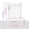 vidaXL Gjerdeport Boxtel Enkeld&oslash;r med pigger p&aring; toppen av st&aring;l 1x1,2 m svart