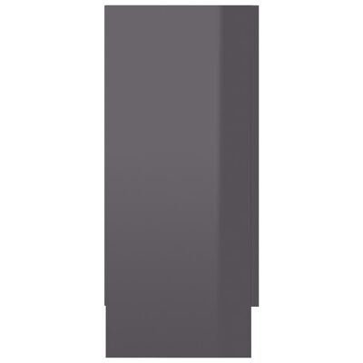 vidaXL Vitrineskap høyglans grå 120x30,5x70 cm sponplate