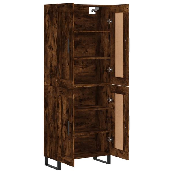 vidaXL Highboard røkt eik 69,5x34x180 cm konstruert tre