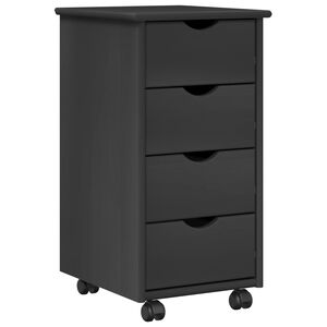 vidaXL Rullende skap 34 x 39 x 65,5 cm Massiv furu Gr&aring;