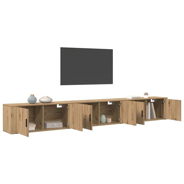 vidaXL Veggmontert TV-hylle sett 3 pcs Artisan Eik 100 x 34,5 x 40 cm