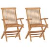 vidaXL Klappstoler 2 stk med armlener i teak