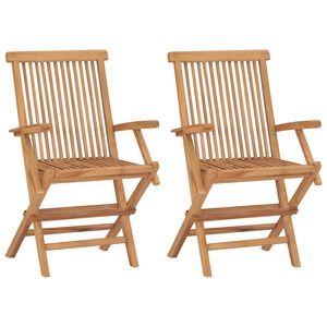vidaXL Klappstoler 2 stk med armlener i teak