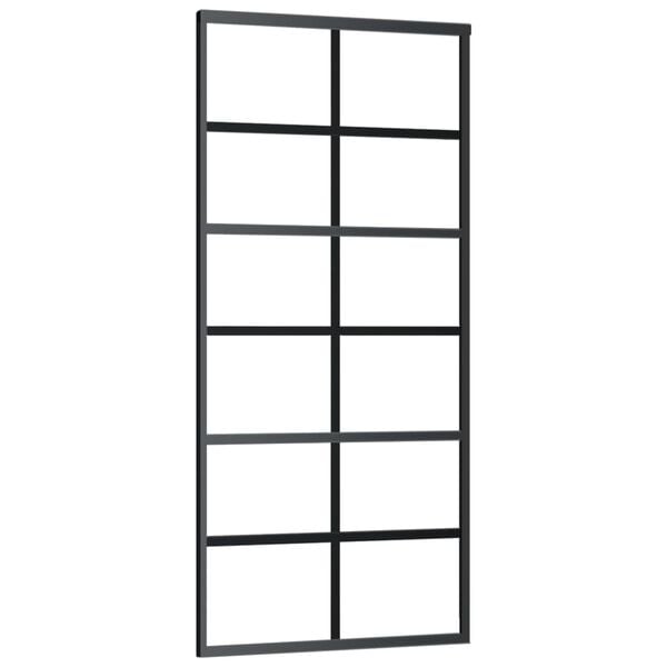 vidaXL Skyvedør med monteringssett 90x205 cm ESG glass og aluminium