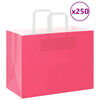 vidaXL Papirposer 250 stk med h&aring;ndtak rosa 32x17x25 cm
