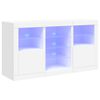 vidaXL Skjenk med LED-lys hvit 123x37x67 cm