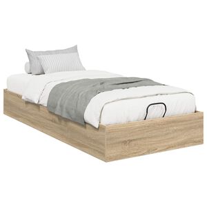 vidaXL Ottoman sengeramme Sonoma eik 203 x 80,5 x 25 cm Konstruert tre