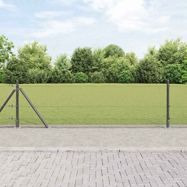 vidaXL Gjerdep&aring;le Gr&aring; 100 x 0,6 m (12 x 12 mm nett) St&aring;l og PVC