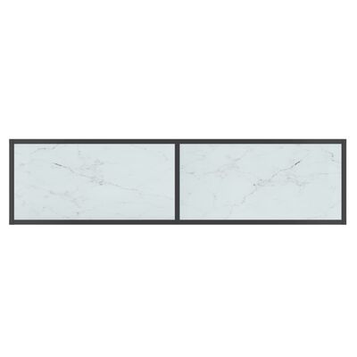 vidaXL Konsollbord hvit 140x35x75,5 cm herdet glass
