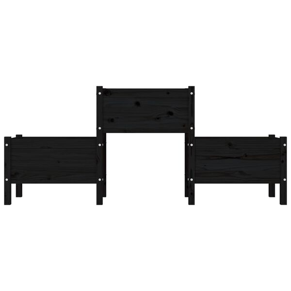 vidaXL Plantekasse svart 178,5x44x75 cm heltre furu