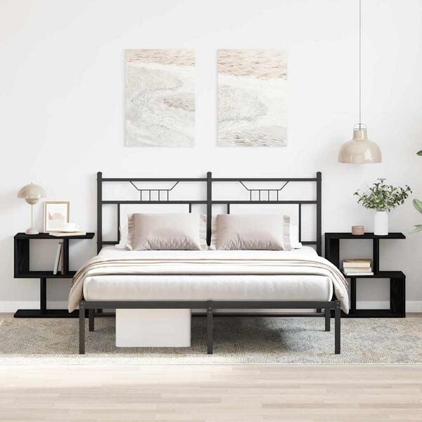 vidaXL Nattbordskap 2 pcs Svart Eik 50 x 30 x 51,5 cm Konstruert tre