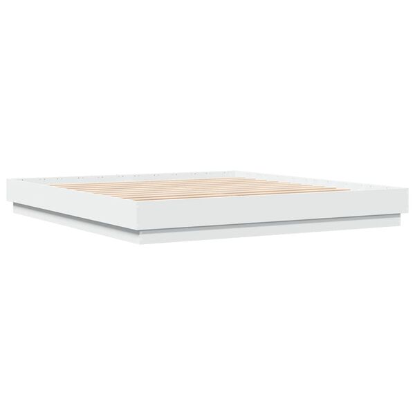 vidaXL Sengeramme med LED-lys hvit 180x200 cm