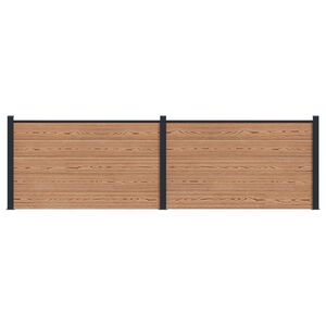 vidaXL Gjerdeplate 2 pcs WPC og Aluminium Brun