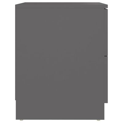 vidaXL Nattbord 2 stk grå 40x40x50 cm sponplate