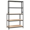 vidaXL Arbeidsbord med hyller 5 lag antrasitt stål og konstruert tre