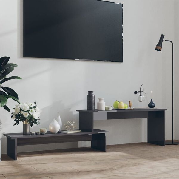 vidaXL TV-benk høyglans grå 180x30x43 cm konstruert tre