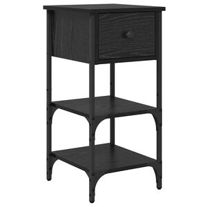 vidaXL Nattbordskap Svart Eik 33,5 x 36 x 70 cm Konstruert tre