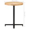 vidaXL Bistrobord rundt Ø60x75 cm grovt mangotre