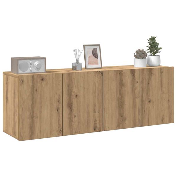 vidaXL Veggmonterte TV-benker 2 stk artisan eik 60x30x41 cm