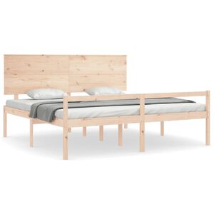 vidaXL Seniorseng med hodegavl 200x200 cm heltre