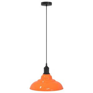 vidaXL Pendellampe høydejusterbar E27 glans oransje Ø 31 cm metall