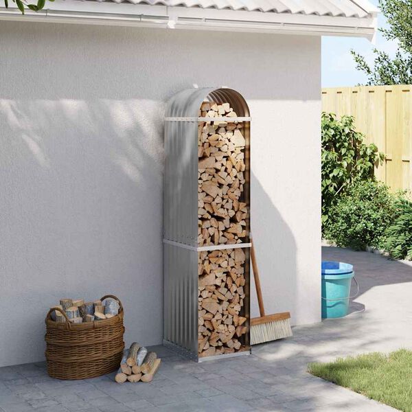 vidaXL Vedholder lysegrå 40x45x170 cm galvanisert stål