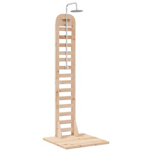 vidaXL Utend&oslash;rs dusj 223 cm Massivt furutre og rustfritt st&aring;l Naturlig