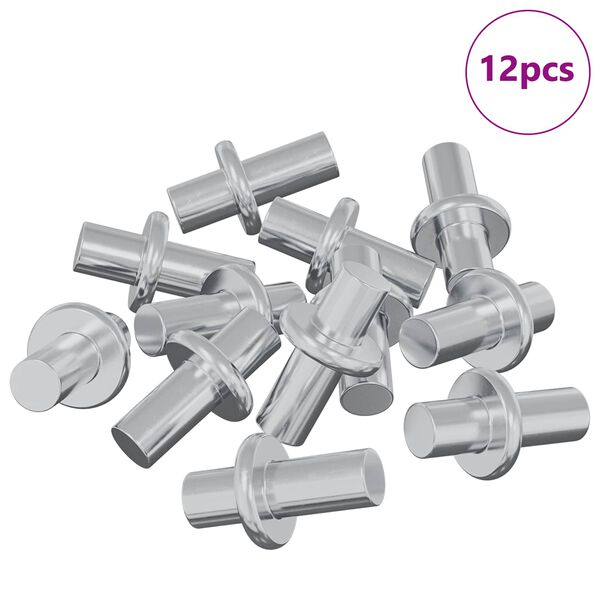 vidaXL Hylla Peg 12 pcs s&oslash;lv 8,6 x 8,6 x 14,6 mm St&aring;l