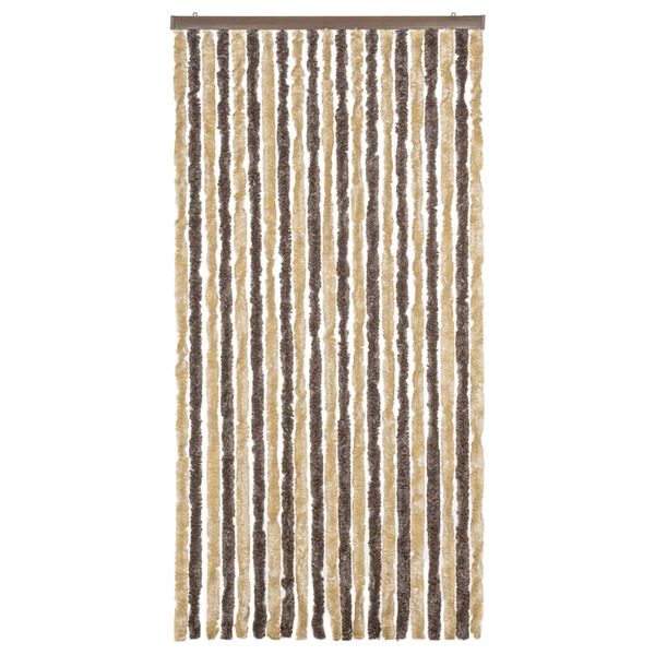 vidaXL Fluegardin m&oslash;rkebrun og beige 90x200 cm chenille