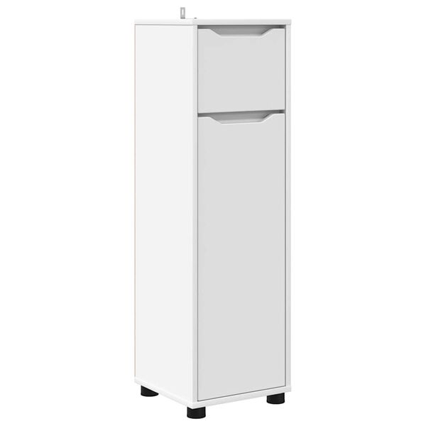 vidaXL Baderomsskap med skuff Hvit 30,5 x 30 x 101 cm Konstruert tre