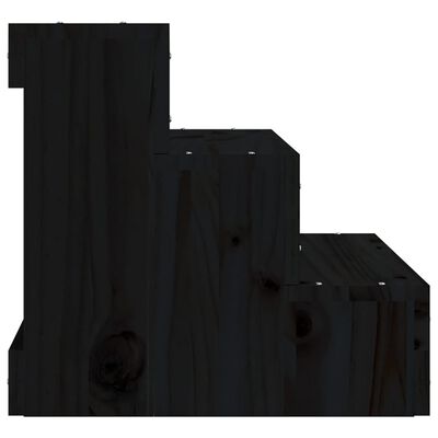 vidaXL Kjæledyrstrapp svart 40x37,5x35 cm heltre furu