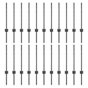 vidaXL Gjerdep&aring;le 22 pcs Gr&aring; 100 cm St&aring;l