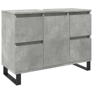 vidaXL Baderomsservantskap betonggr&aring; 80x33x60 cm konstruert tre