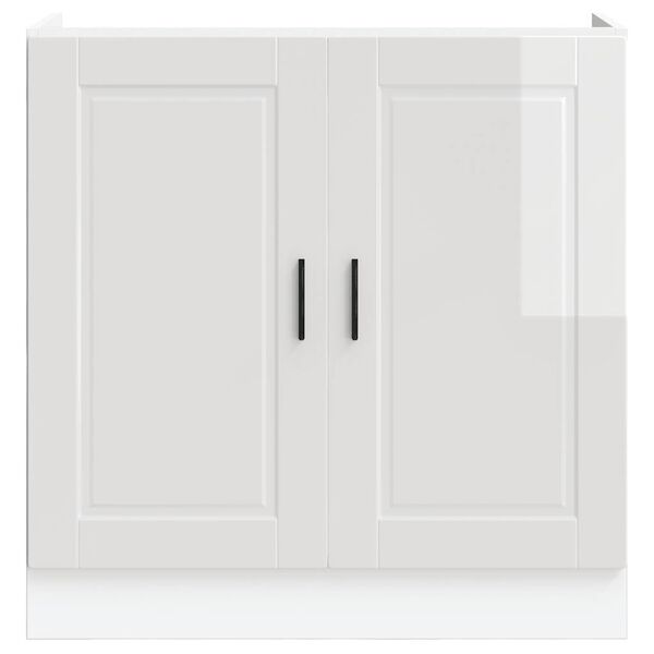 vidaXL Vask underskap Porto h&oslash;yglans hvit 80x46x81,5 cm konstruert tre