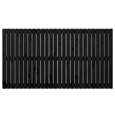 vidaXL Veggmontert sengegavl svart 166x3x90 cm heltre furu