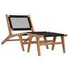 vidaXL Solseng med fotst&oslash;tte heltre teak tre og tau