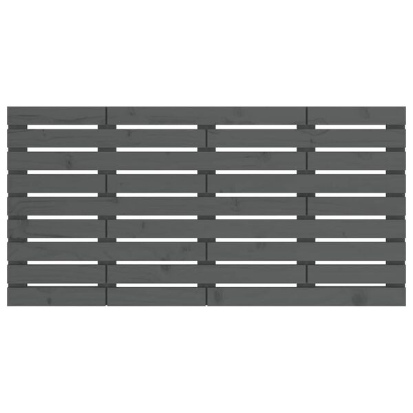 vidaXL Veggmontert sengegavl gr&aring; 141x3x63 cm heltre furu