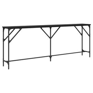 vidaXL Konsollbord Svart eik 200 x 29 x 75 cm Ingeni&oslash;rtre og metall