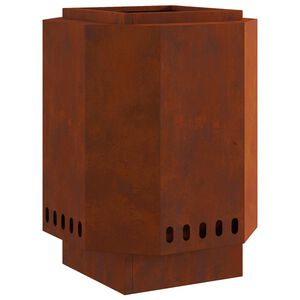 vidaXL R&oslash;ykfri ildsk&aring;l Rusten 38 x 38 x 51 cm Cortenst&aring;l