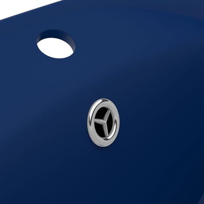 vidaXL Luksuriøs servant overløp oval matt mørkeblå 58,5x39cm keramisk