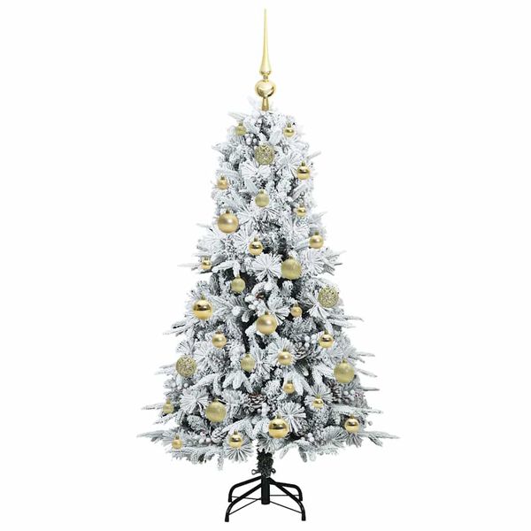 vidaXL Kunstig sammensatt juletre med 150 LED Hvit 120 cm PE og PVC