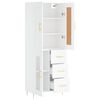 vidaXL Highboard hvit 69,5x34x180 cm konstruert tre