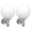 vidaXL Utendørs vegglamper 2 pcs sølv 28 x 25 x 38 cm Rustfritt stål