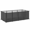 vidaXL Sm&aring;dyrbur svart 144x74x46,5 cm PP og st&aring;l