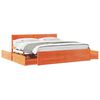 vidaXL Sengeramme uten madrass voksbrun 180x200 cm heltre furu