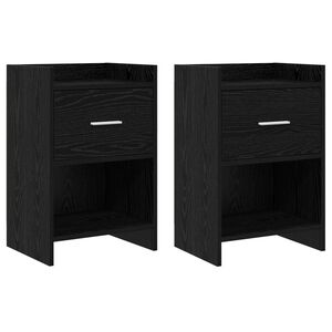 vidaXL Nattbord 2 pcs Svart eik 40 x 30 x 60 cm Konstruert tre