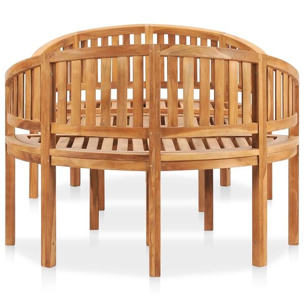 vidaXL Bananformet hagesofagruppe 3 deler heltre teak