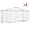vidaXL Gabionkurver buede 2 stk 200x50x80/100 cm galvanisert jern