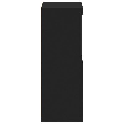 vidaXL Skjenk med LED-lys svart 41x37x100 cm
